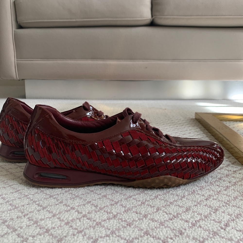 Cole Haan woven, patent and suede sneakers
